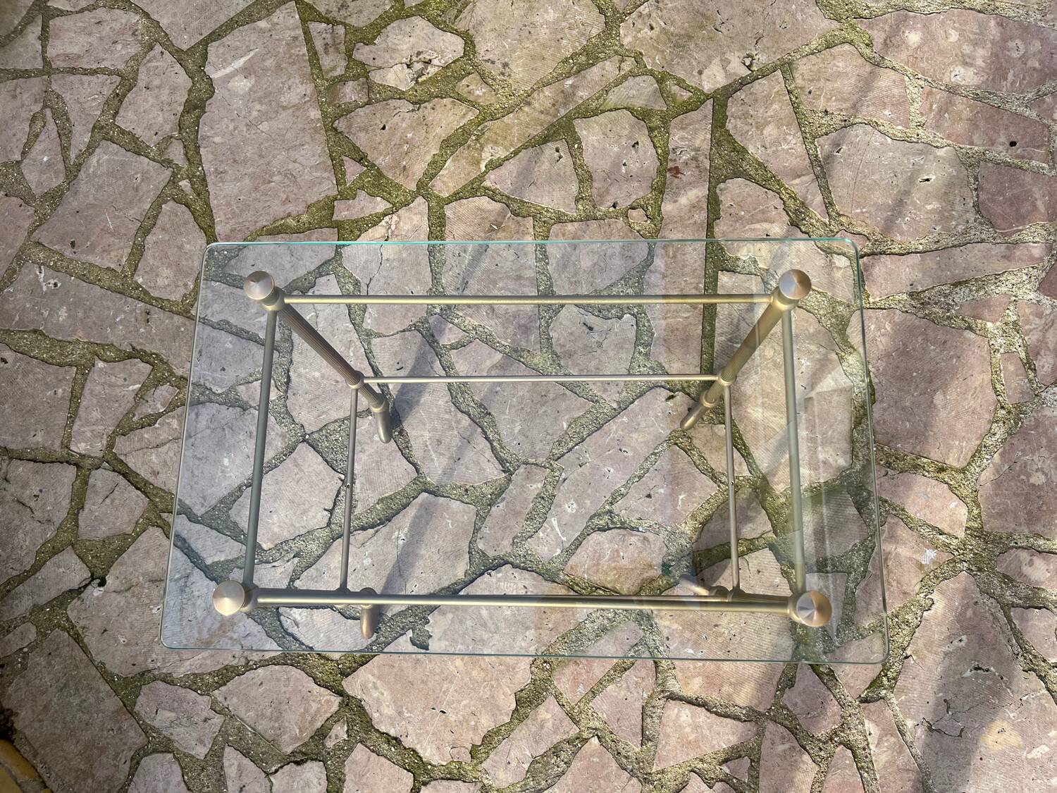 Vintage dessert table in glass and gold metal