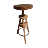 Wood stool with tripod screws