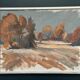 Original Swedish Oil on Canvas – “Red Autumn” by Knut Måsö (1926–2016) – Signed – Vintage & Framed – 57 × 44 cm (22.4" × 17.3")