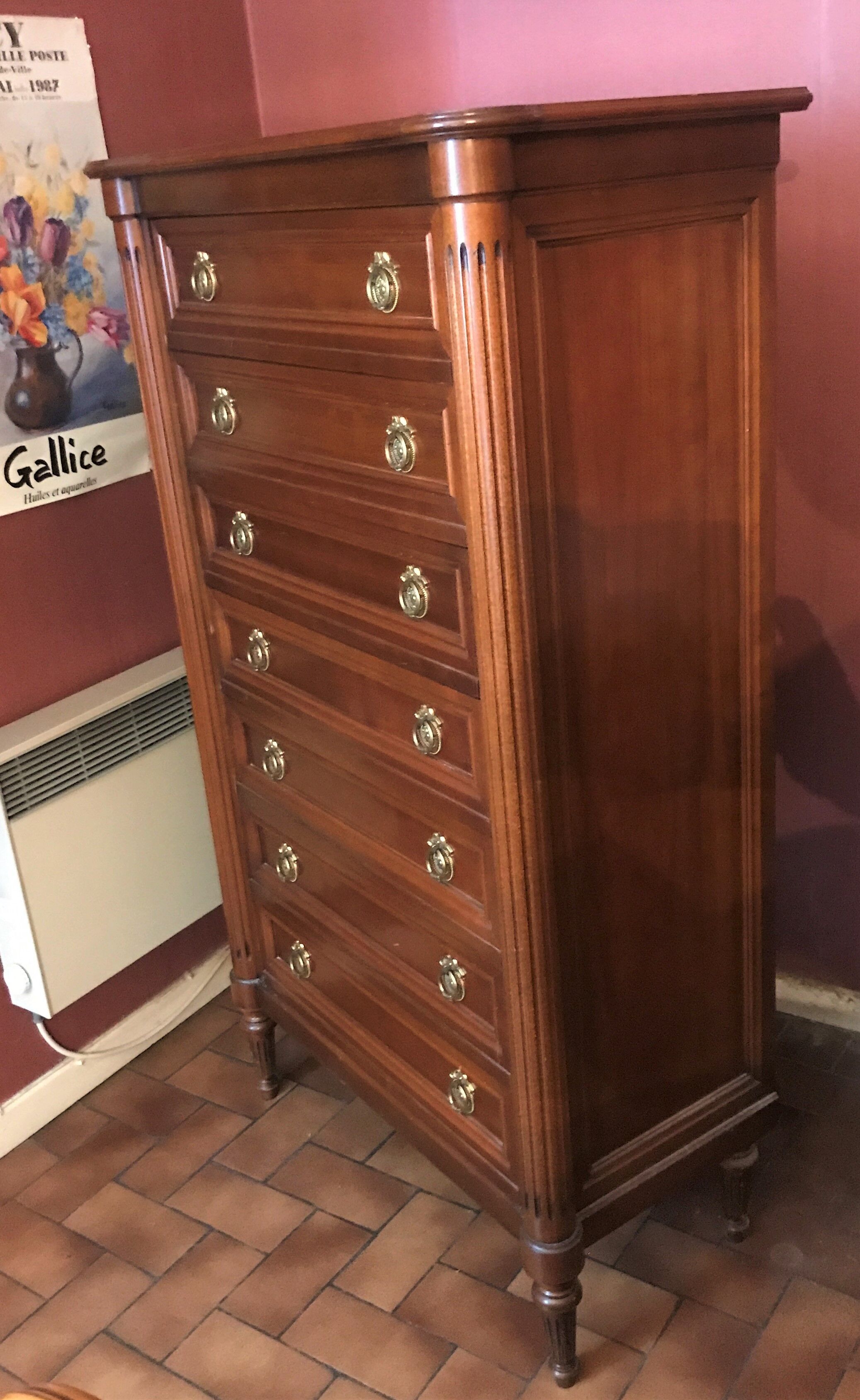 Semainier in cherry style Louis XVI