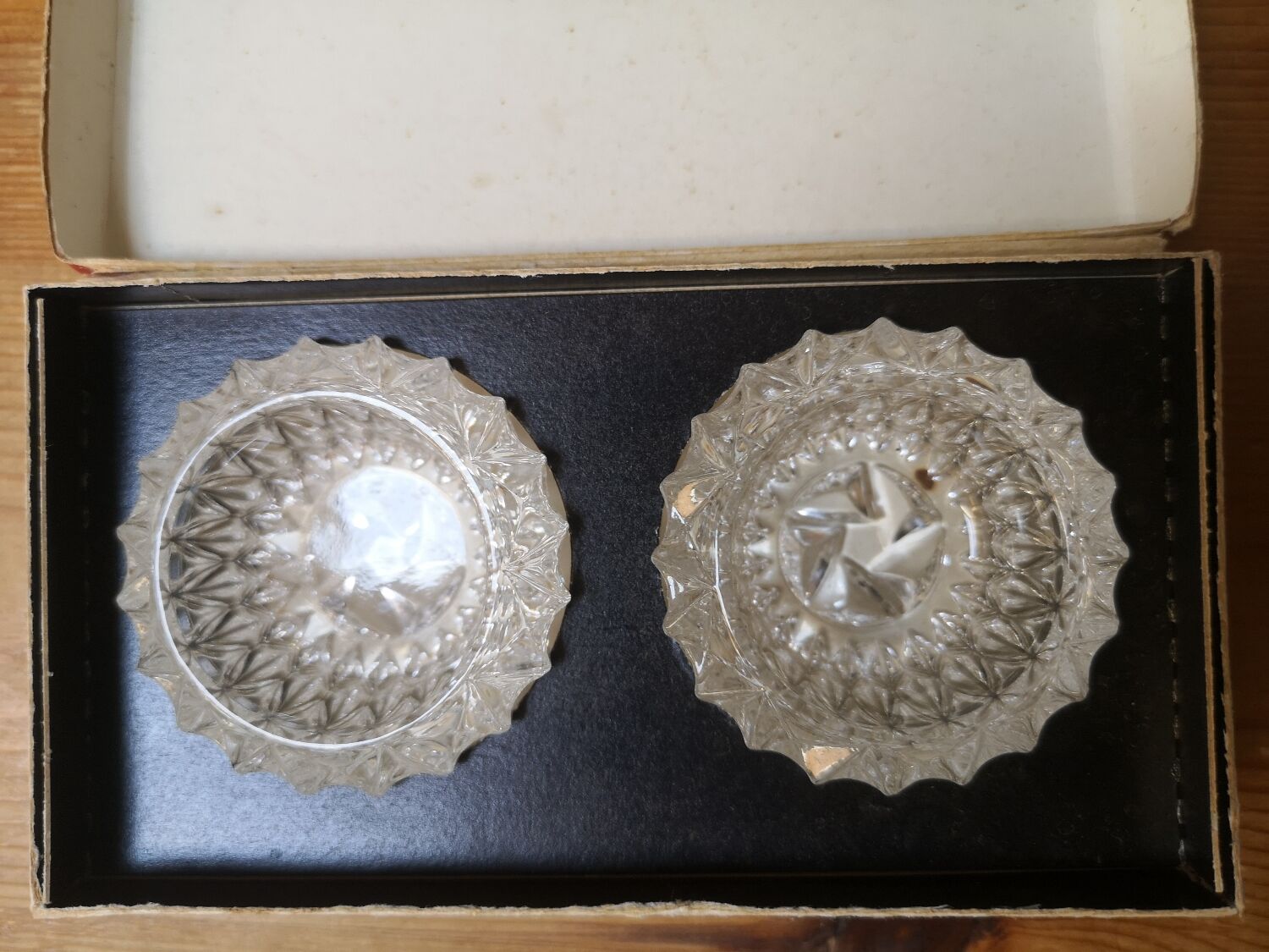 Vintage salt cellars in their box