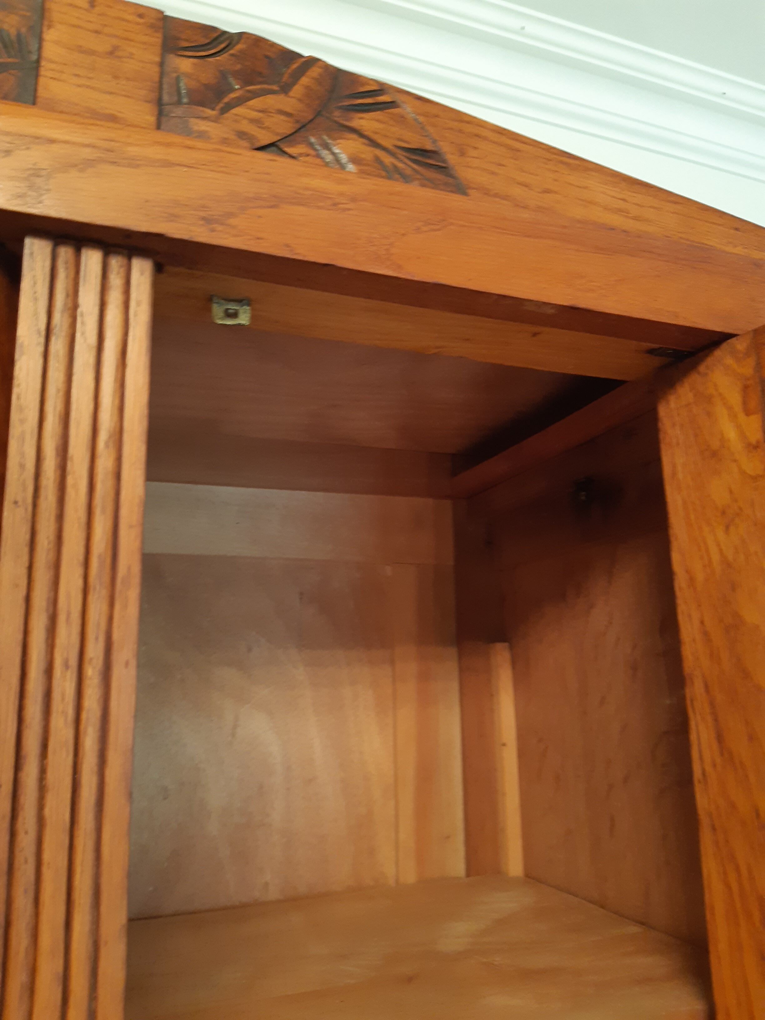 3-door Art Deco Parisian wardrobe and bevelled mirror