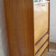 Secrétaire vintage en bois et rotin