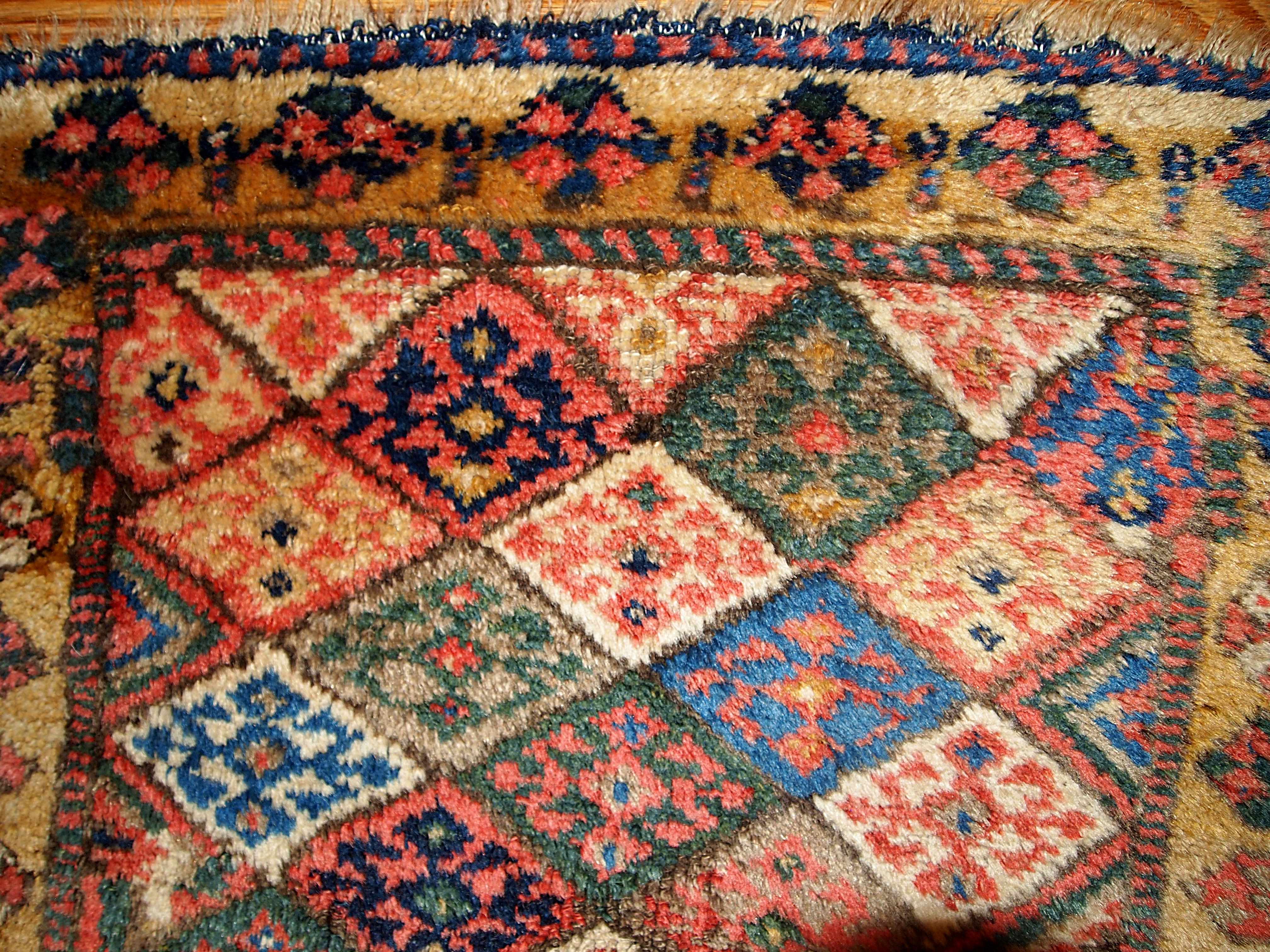 61cm x 61cm Kyrdish Persian carpet 1880 s