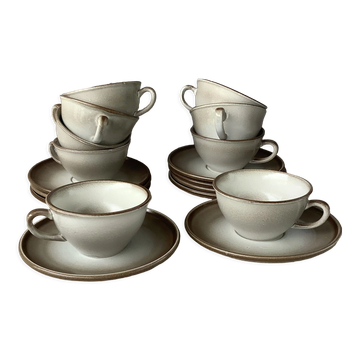 Salins France enamelled cups imitating stoneware