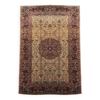 Oriental carpet kashan dabir iran: 1.27 x 2.06 meters: kurk wool