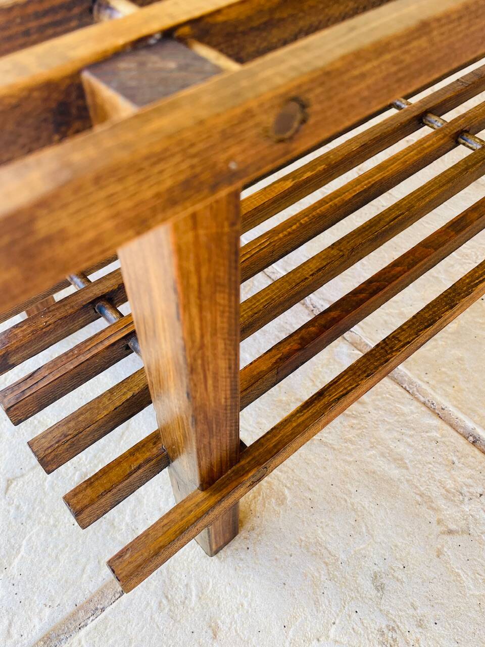 Pair of vintage side tables with 2 shelves