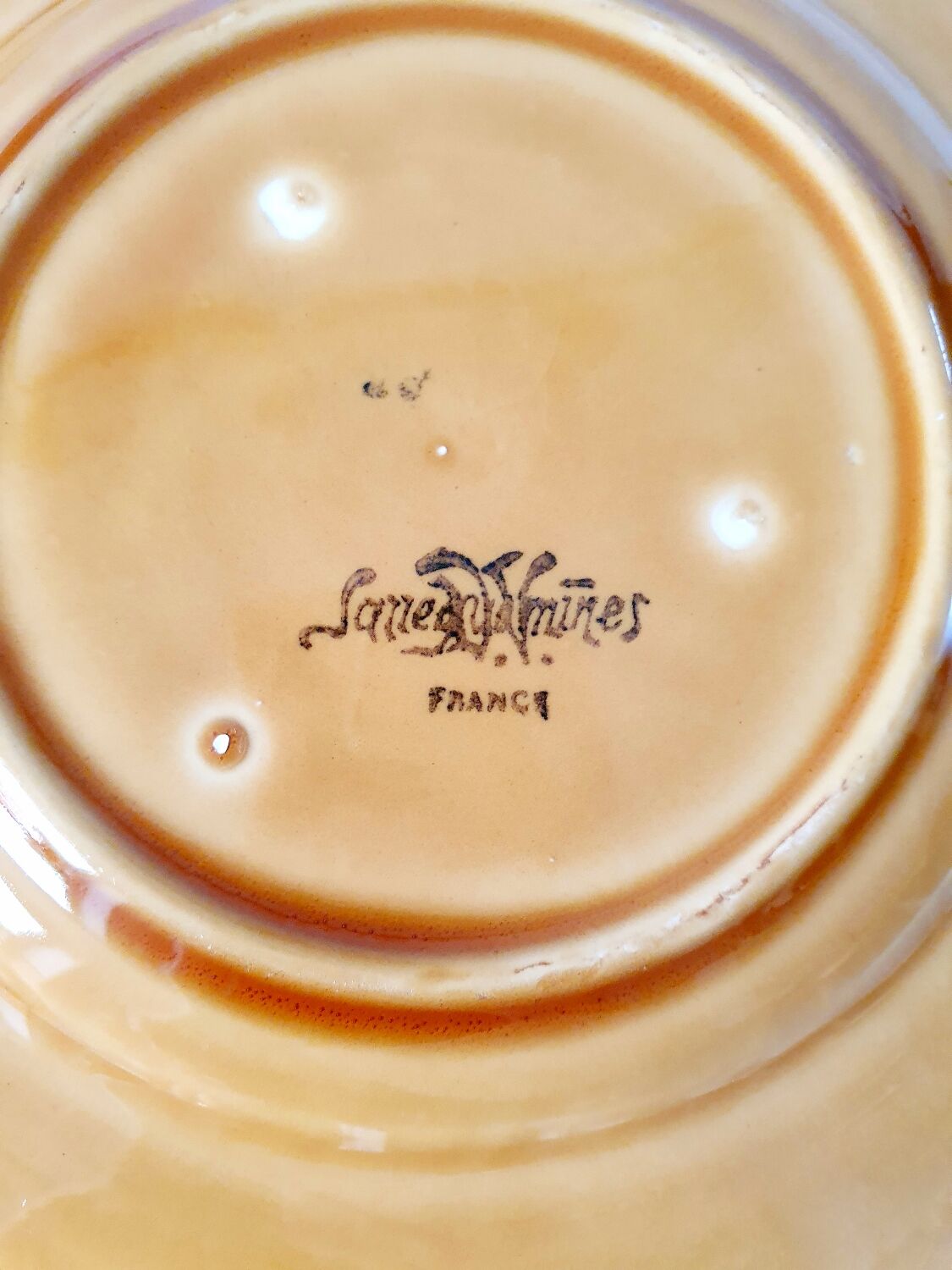 Five dessert plates in Sarreguemines slip