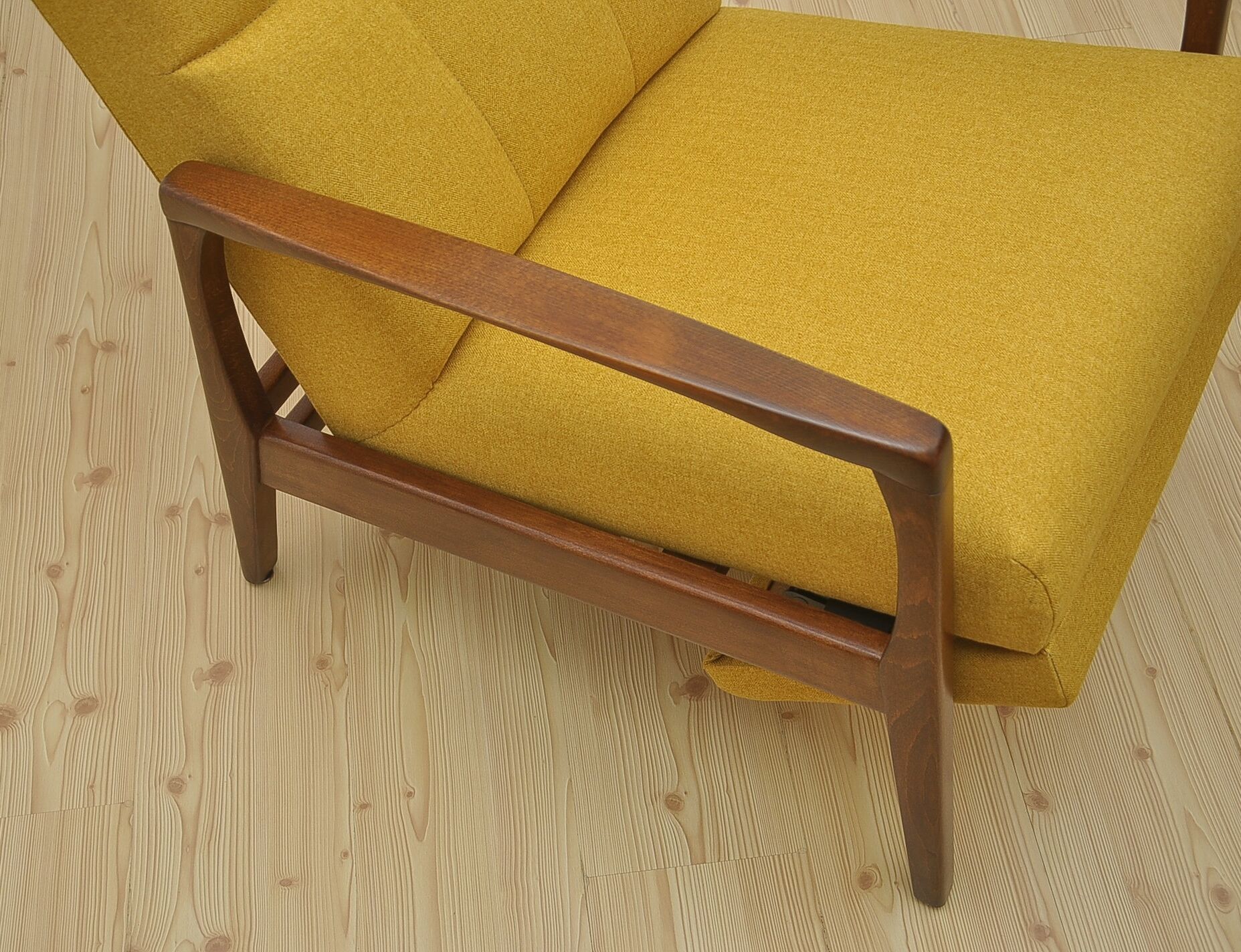 Mid-century armchair with folding footrest, 1960s