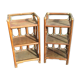 Pair of bedsides, rattan and bamboo