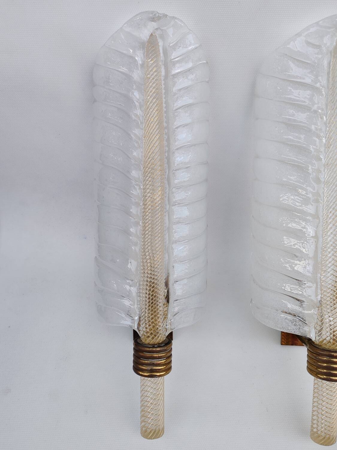 Pair of Murano glass wall sconces by Barovier and Toso.