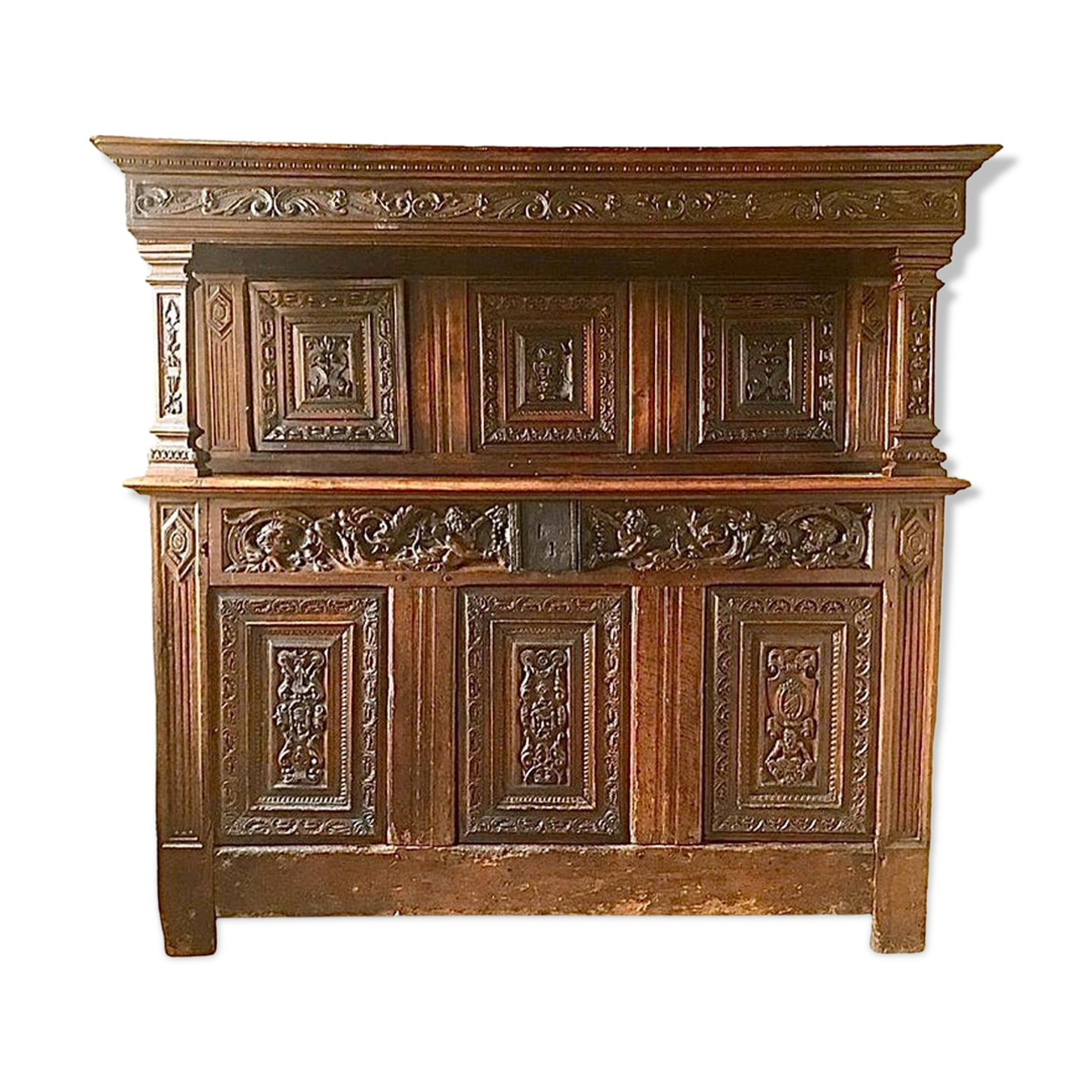 Buffet-credence cabinet deux corps renaissance 16th century france