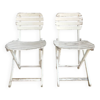 Folding wooden chairs