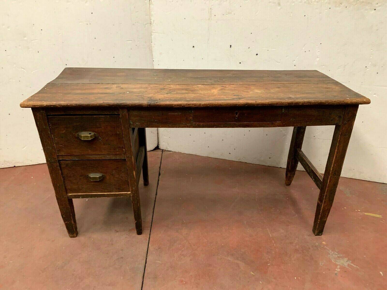 Rustic desk in solid fir tray wood 19th century