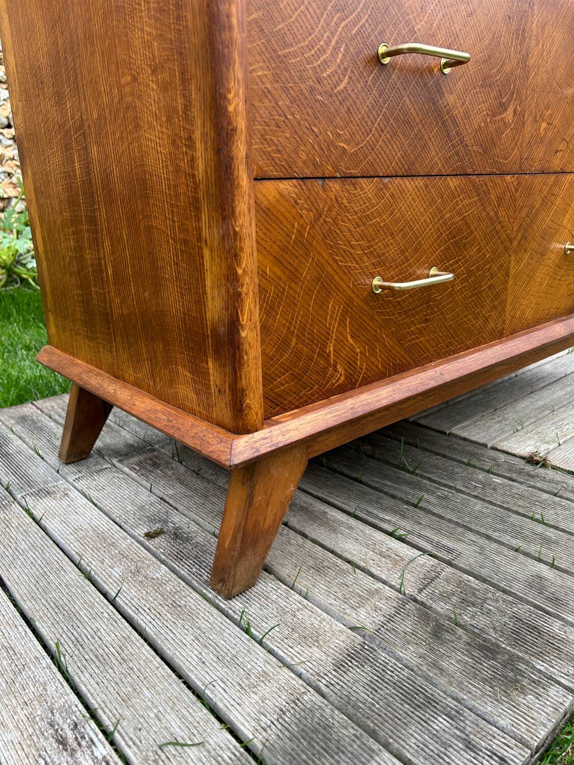 Vintage 1950s chest of drawers in gilded oak