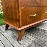 Vintage 1950s chest of drawers in gilded oak