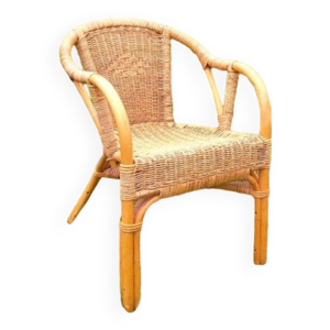 Fauteuil rotin vintage
