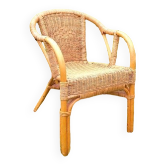 Fauteuil rotin vintage