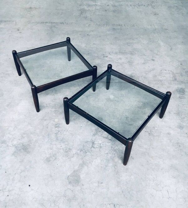 Mid-Century Modern Design Low Side Table Set, Sweden, 1960s, Set of 2