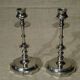 Pair of old torches candle holders in nickel-plated regulator