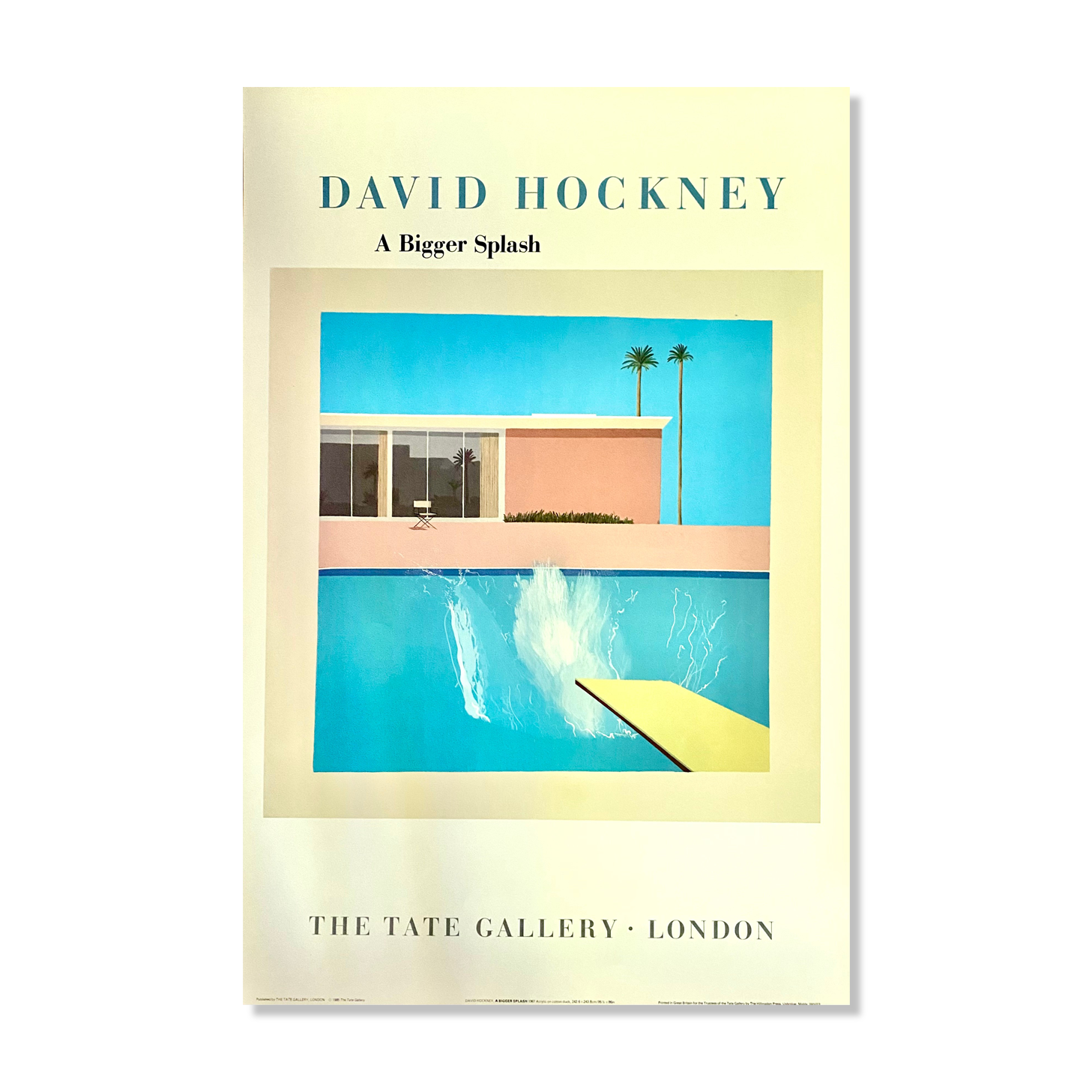 Affiche d'exposition David Hockney - A Bigger Splash - The Tate Gallery - 1985