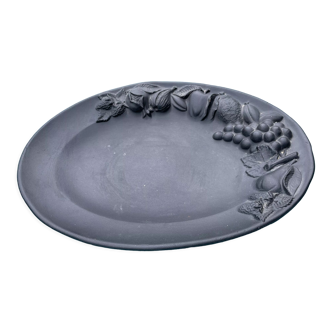 Black ceramic dish