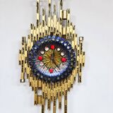 Midcentury Brutalist clock wall sculpture Franco Bastianelli studio Laurane