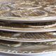 Six oyster plates earthenware with matte enamel, 50s