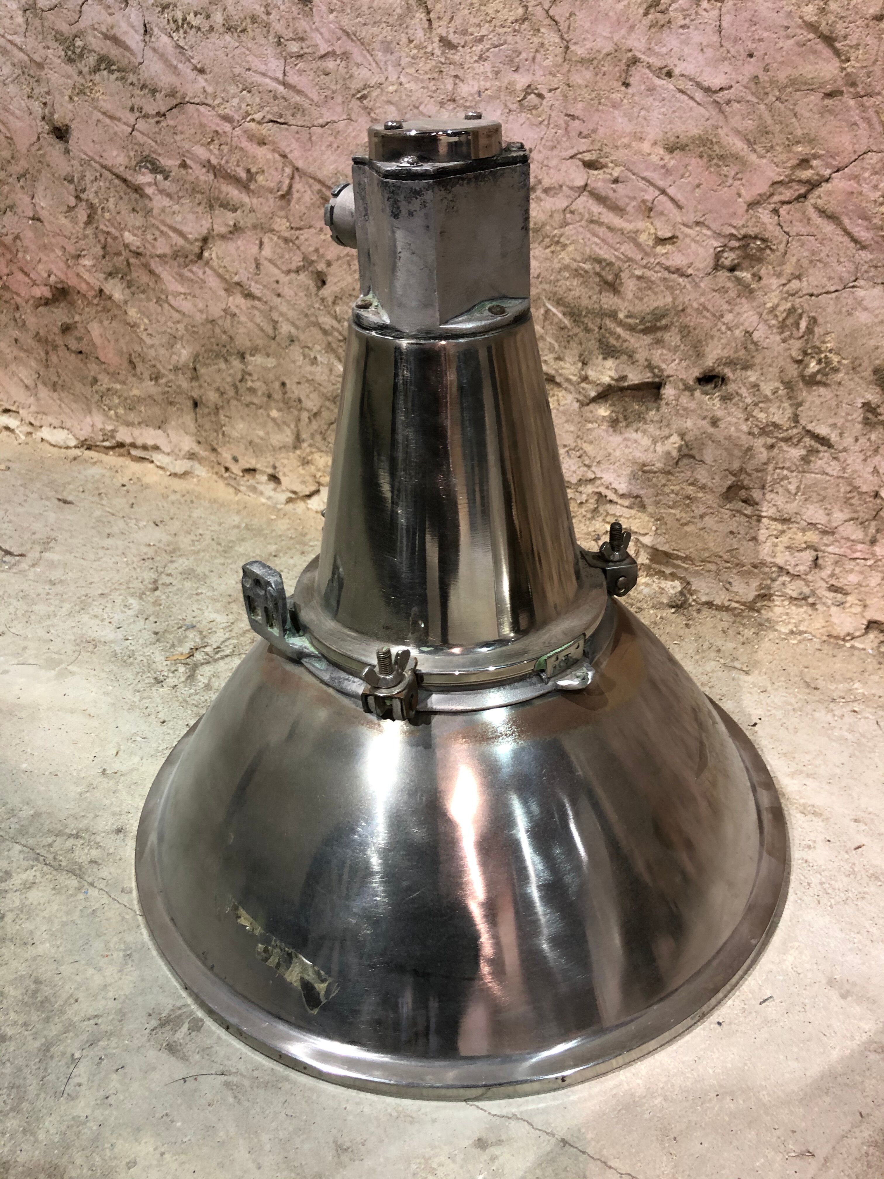 Industrial hanging in polished aluminium 1960s