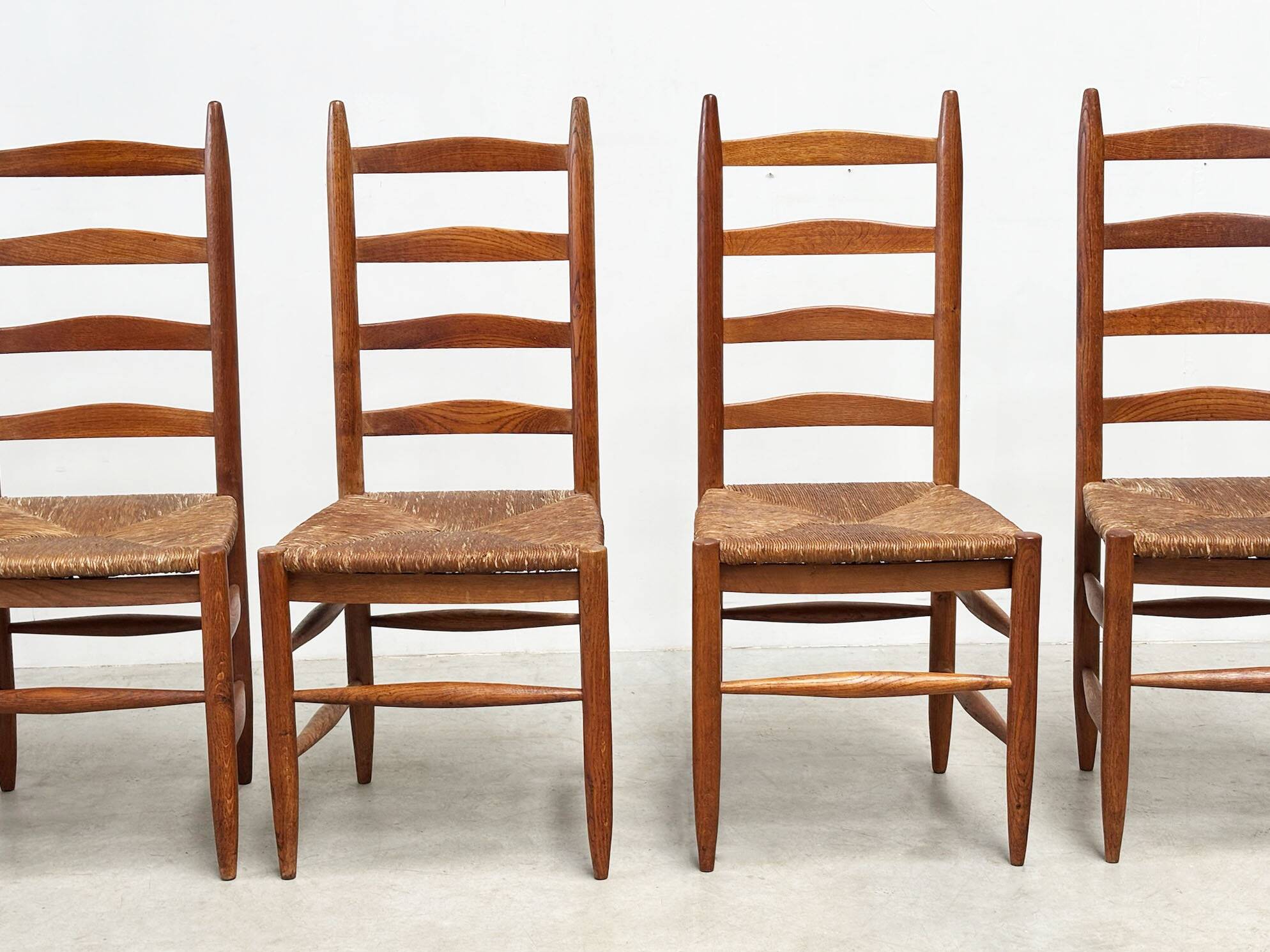 Set of six French dining chairs