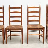 Set of six French dining chairs