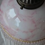 Opaline wall light with ceramic and glass pendants