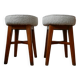 Pair of English Mid-Century Stools with Fresh Upholstery