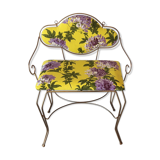 Fauteuil fleuri en fer forgé