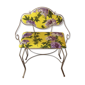 Fauteuil fleuri en fer forgé