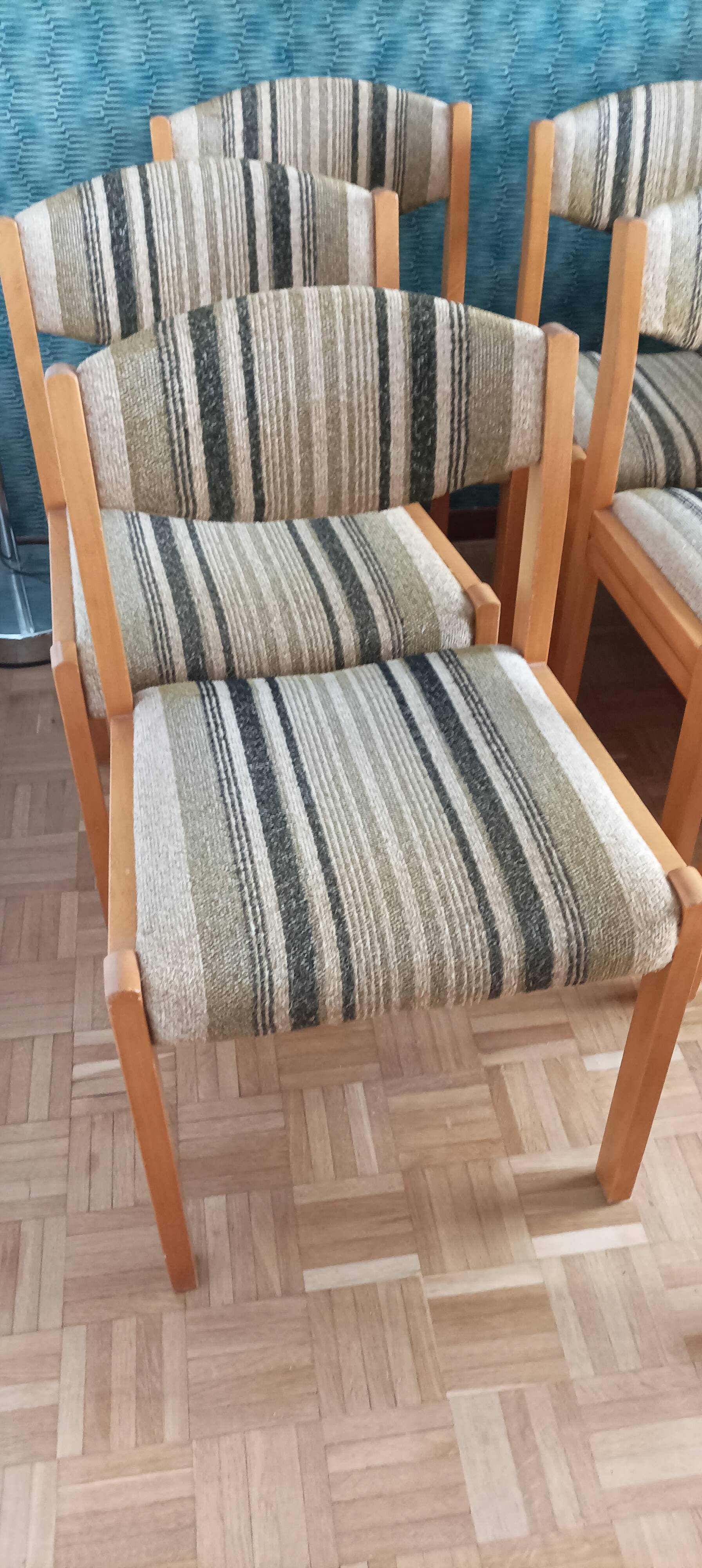 6 chaises scandinaves années 60