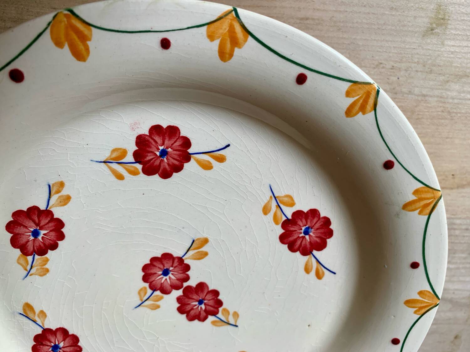 Two old Longwy Bagdad pedestal plates