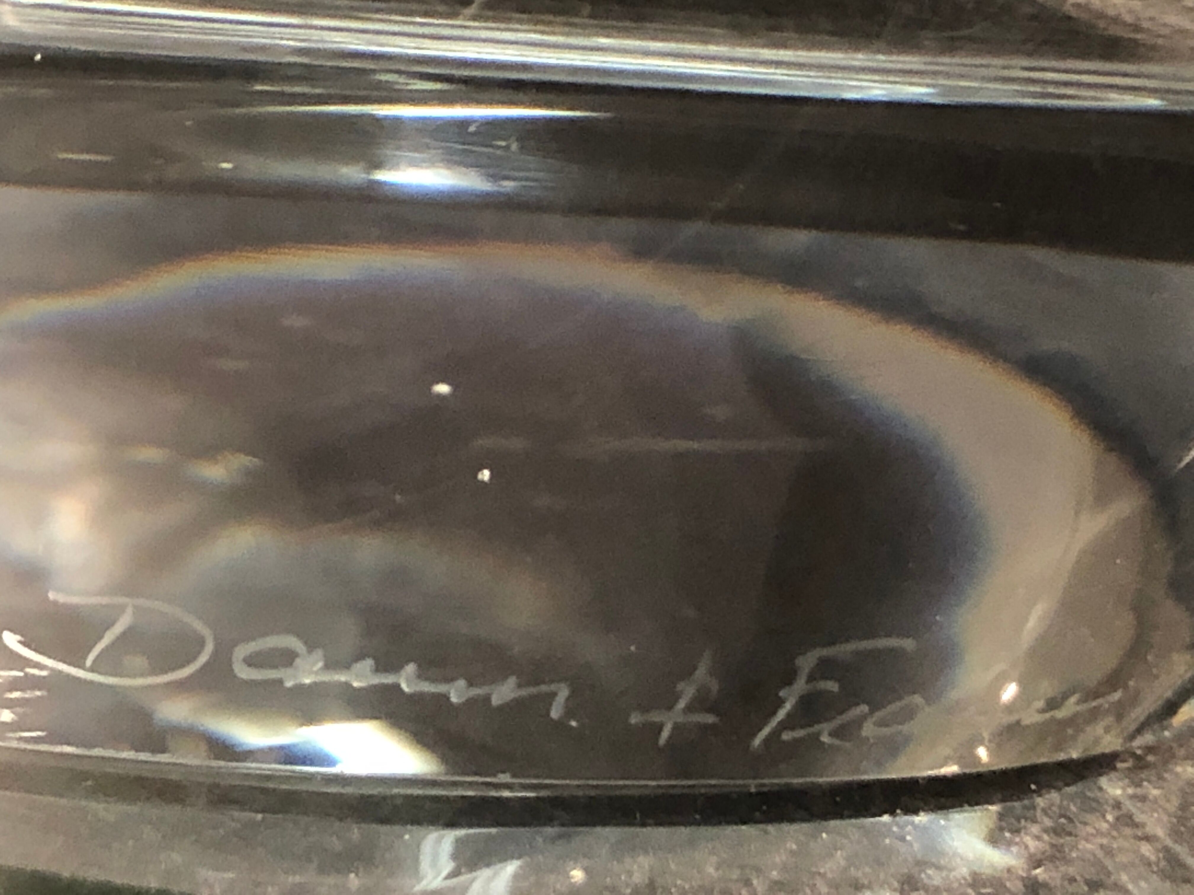 Crystal cup Daum free form signed empty fruit cup pocket