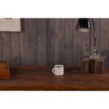 Vintage enamel cup white