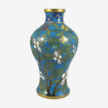 Vase en bronze émail cloisonné Chinois Chine 19è siècle