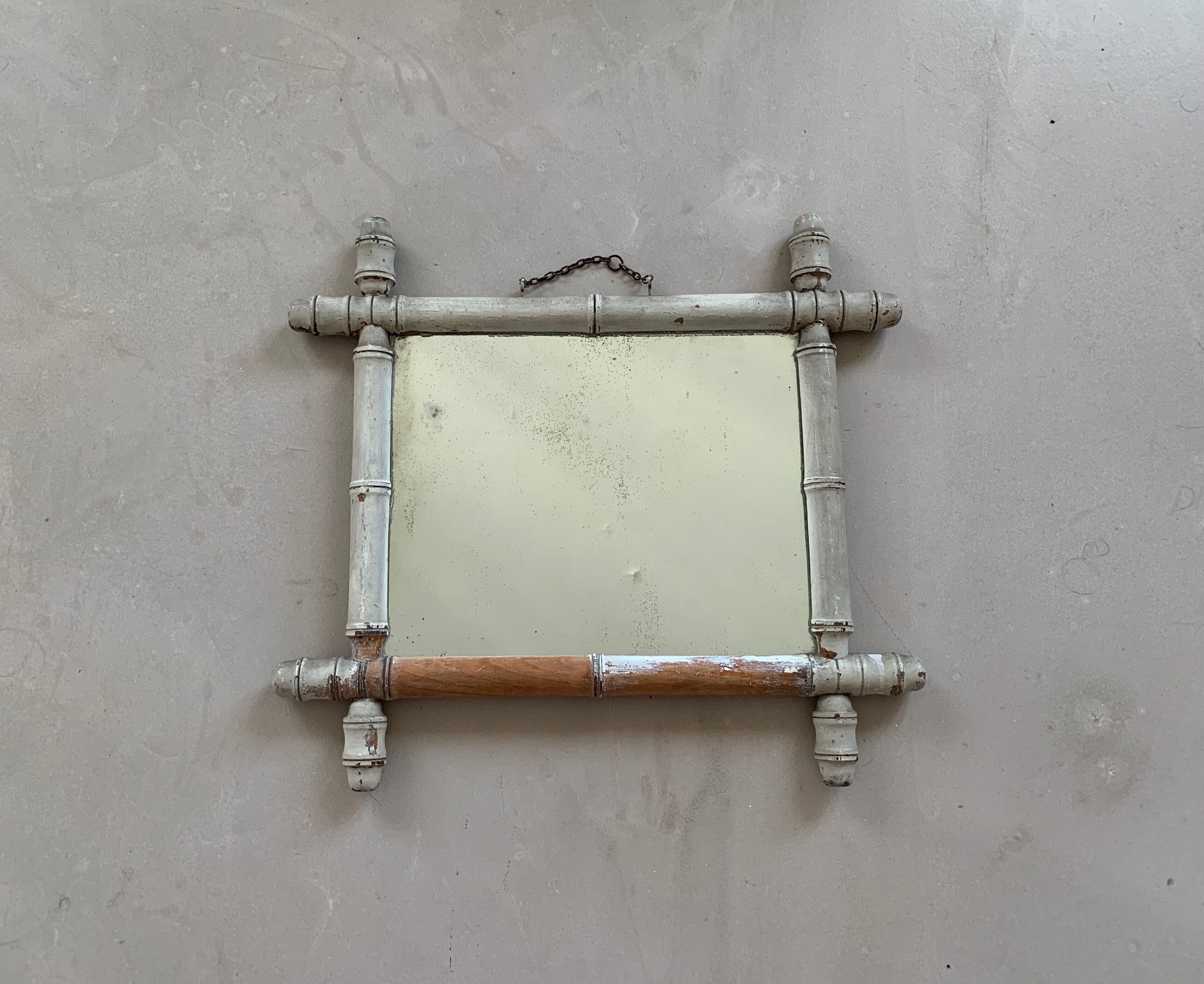 Miroir bambou ancien