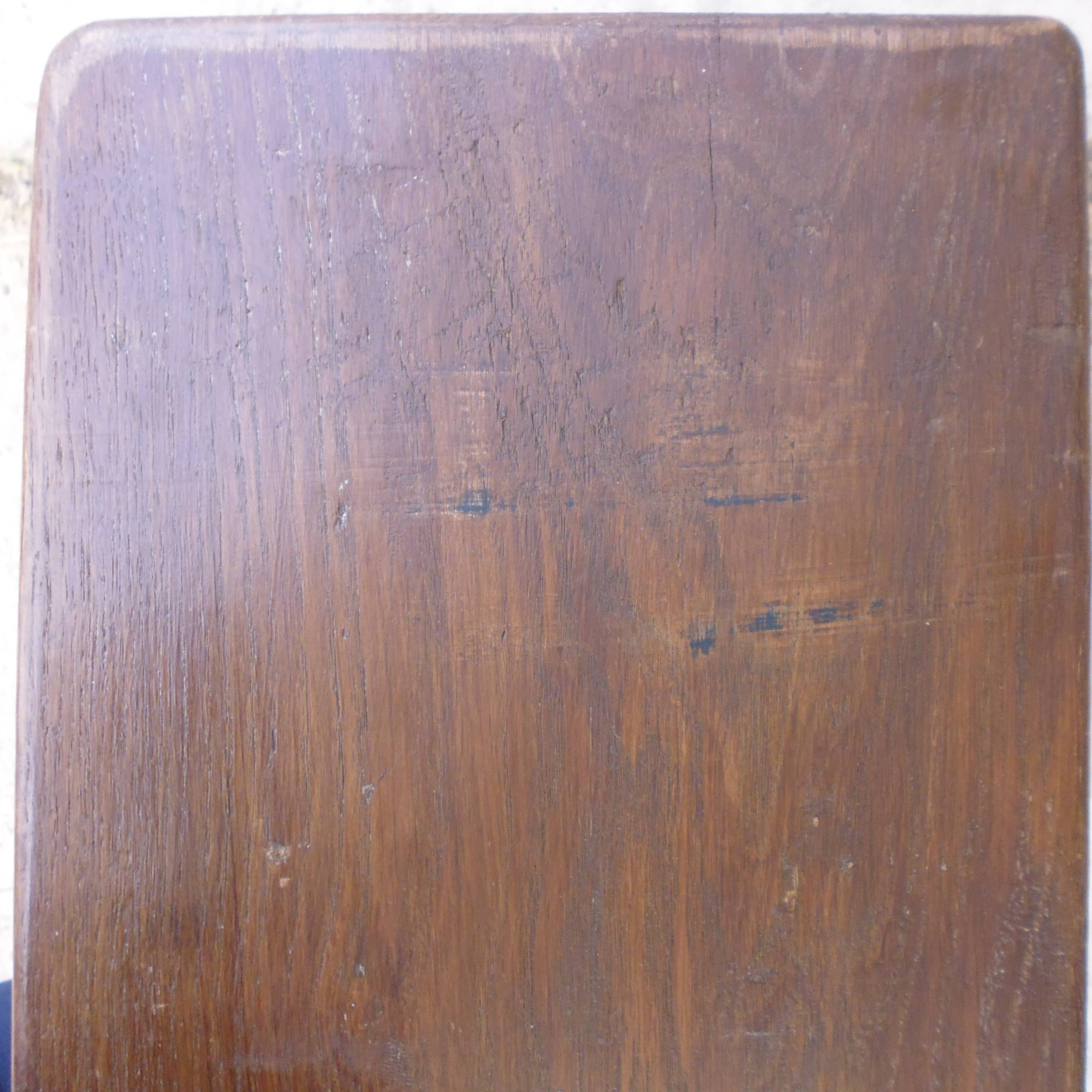 Pair of solid oak farm bench