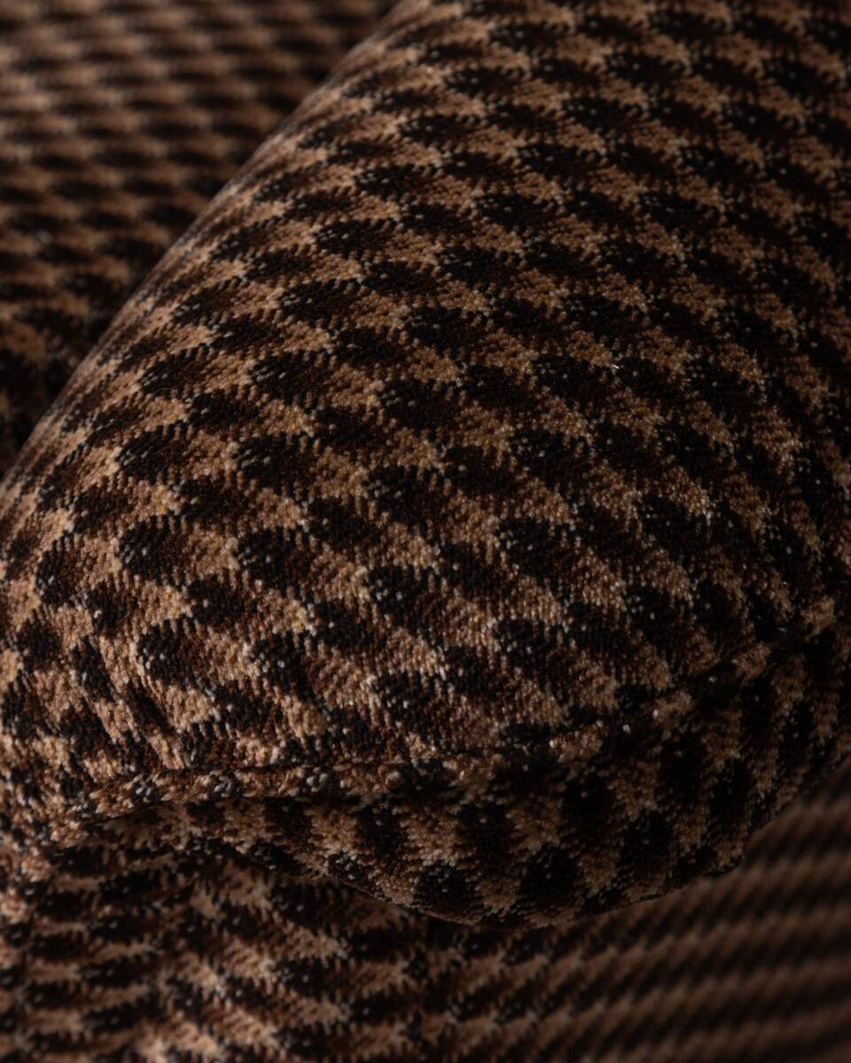 Living room sofa and pair of vintage armchairs from the 70s in italian design fabric