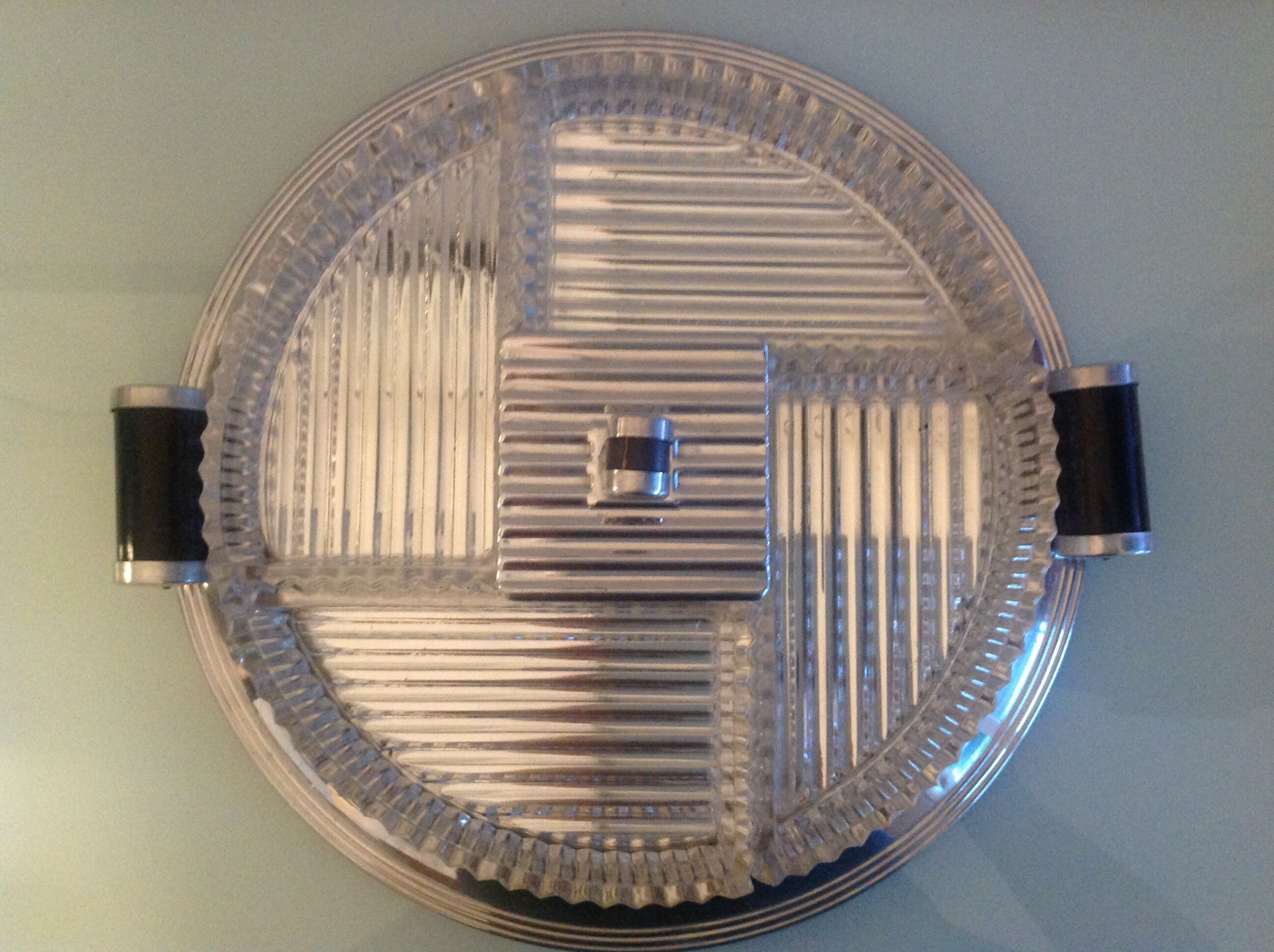 Servant mirror tray by Durinox Oxydor art deco style / 30s-40s
