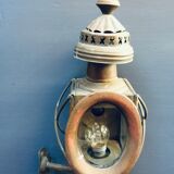 Paire d'anciennes lanternes de fiacre en cuivre vers 1900