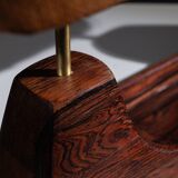 Lampe de bureau de direction rare en bois massif