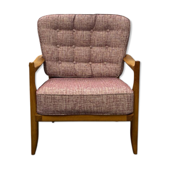 "José" armchair in solid oak by Guillerme & Chambron for Votre Ma