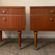 Pair of Scandinavian bedside tables from the 60s in teak