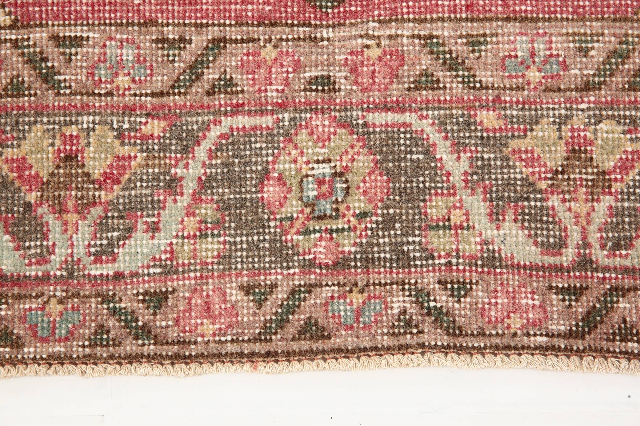 3x13 Red & Pink Vintage Runner Rug, 91x399Cm