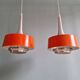 Pair of Scandinavian brushed aluminium pendants, 1960s